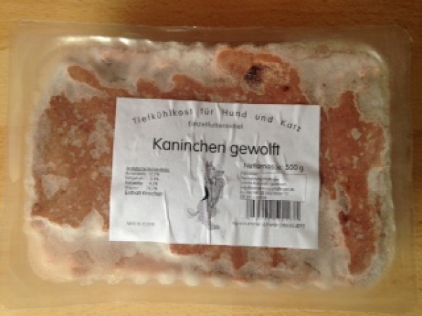 Kaninchen (mit Knochenanteil) gewolft 500 g